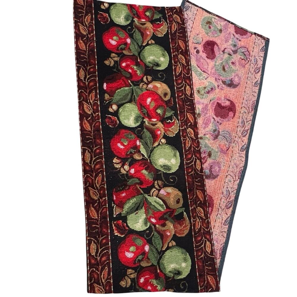 Tapestry Table-runner- Apples Red & Green - 67” Long x 13” Wide